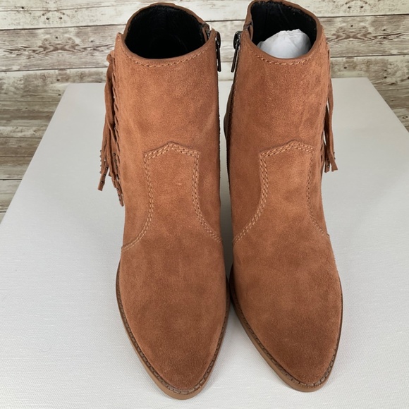 Coach Westyn Saddle Suede Fringe Western Boho short booties 8.5 - Picture 8 of 12